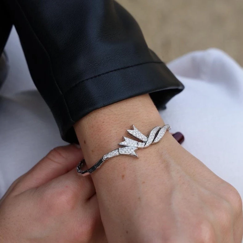 Bracelet En Or Blanc Pavé Diamant 2 Bracelet En Or Blanc Pavé Diamant – Image 2