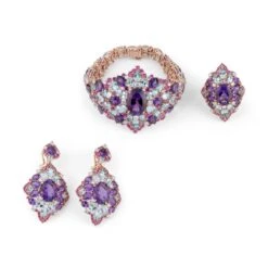 Bracelet En Or Jaune, Améthystes, Diamants, Saphirs Roses Et Topazes 16 Bracelet En Or Jaune, Améthystes, Diamants, Saphirs Roses Et Topazes -Castafiore Boutique bracelet en or jaune amethystes diamants saphirs roses et topazes 617421