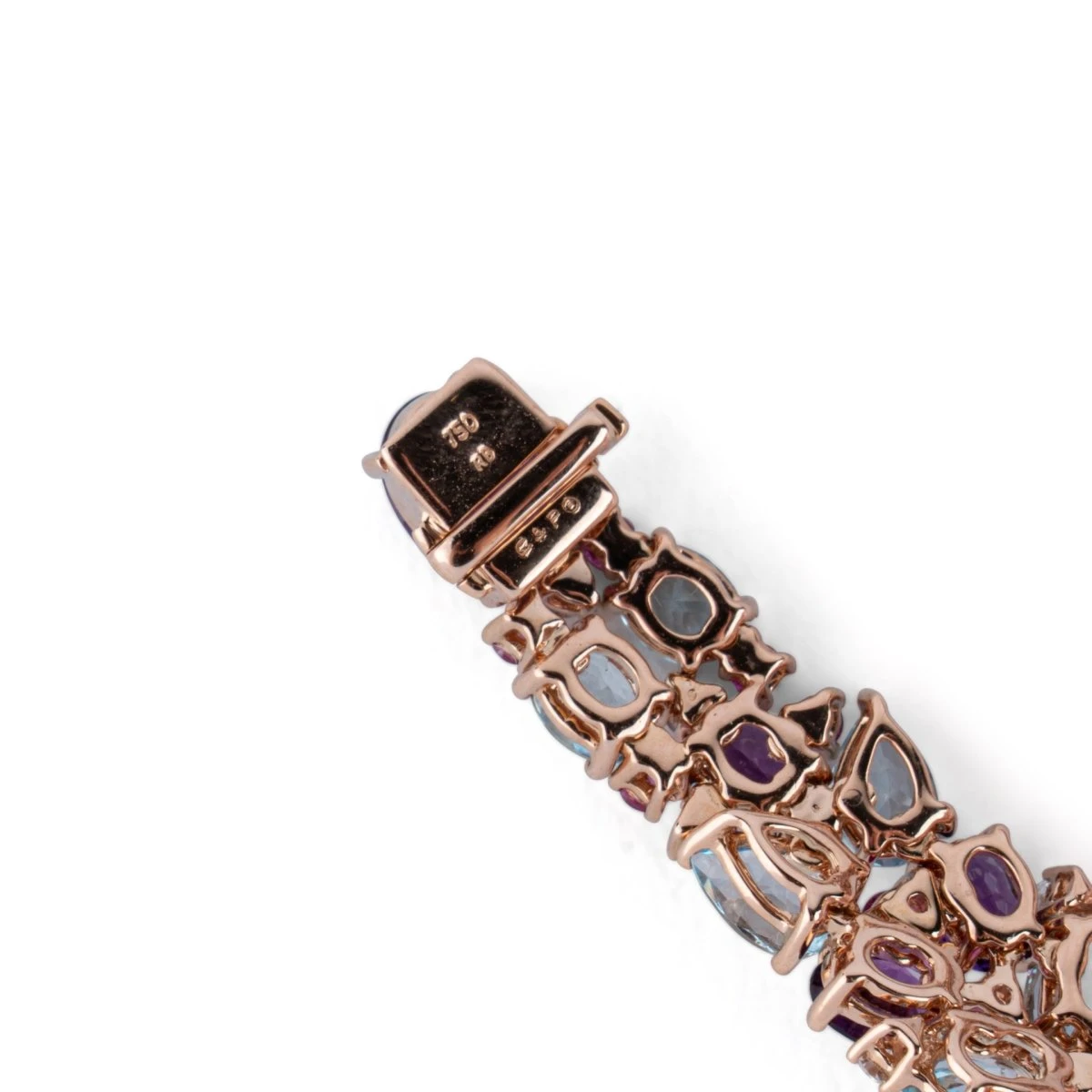 Bracelet En Or Jaune, Améthystes, Diamants, Saphirs Roses Et Topazes 5 Bracelet En Or Jaune, Améthystes, Diamants, Saphirs Roses Et Topazes – Image 5