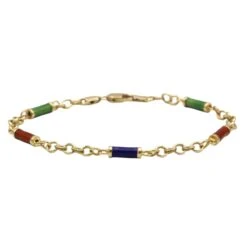 Bracelet - Or Et émail -Castafiore Boutique bracelet en or jaune emaille bleu vert rouge 131826