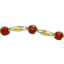 Bracelet En Or Jaune Et Cornaline -Castafiore Boutique bracelet en or jaune et cornaline 679560