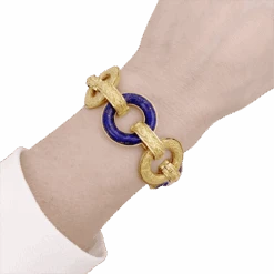 Miller Bracelet En Or Jaune Et Lapis Lazuli -Castafiore Boutique bracelet en or jaune et lapis lazuli 881724
