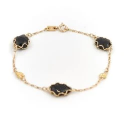 Bracelet En Or Jaune Et Onyx Noir -Castafiore Boutique bracelet en or jaune et onyx noir 680059