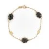Bracelet En Or Jaune Et Onyx Noir