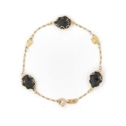 Bracelet En Or Jaune Et Onyx Noir -Castafiore Boutique bracelet en or jaune et onyx noir 885415