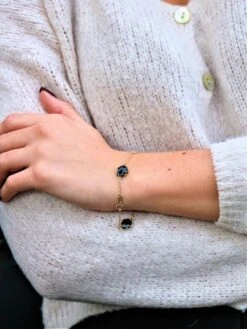 Bracelet En Or Jaune Et Onyx Noir -Castafiore Boutique bracelet en or jaune et onyx noir 904454