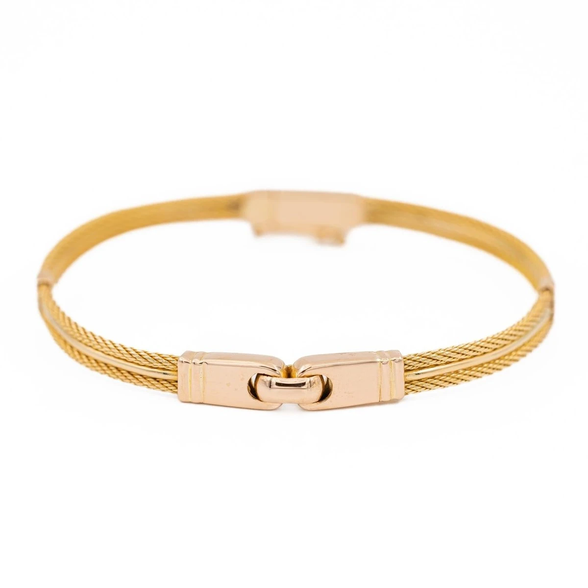 Bracelet En Or Jaune Texturé 1 Bracelet En Or Jaune Texturé