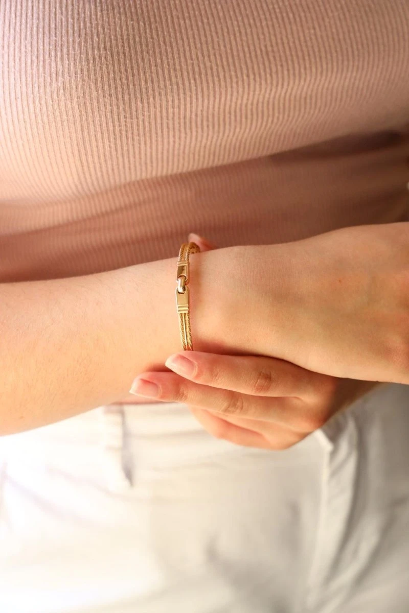 Bracelet En Or Jaune Texturé 7 Bracelet En Or Jaune Texturé – Image 7