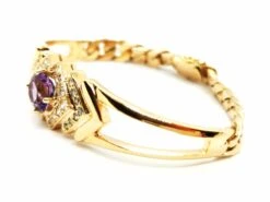 Bracelet Géométrique En Or Jaune, Améthyste Et Diamants -Castafiore Boutique bracelet geometrique en or jaune amethyste et diamants 215014