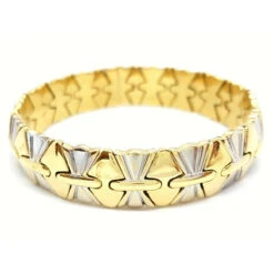 Bracelet Géométrique En Ors Jaune Et Blanc