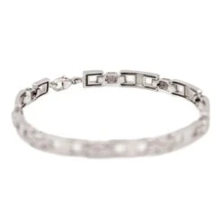 Bracelet Gourmette En Or Blanc Diamant -Castafiore Boutique bracelet gourmette en or blanc diamant 579137