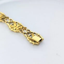 Bracelet Gourmette En Or Jaune, Style Art Nouveau -Castafiore Boutique bracelet gourmette en or jaune style art nouveau 401063