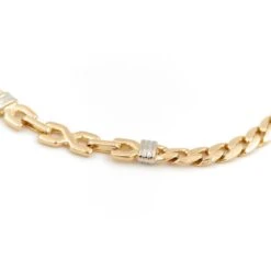 Bracelet Gourmette En Ors Jaune Et Blanc -Castafiore Boutique bracelet gourmette en ors jaune et blanc 502417