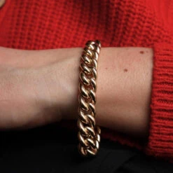 Bracelet Gourmette Grosse Maille En Or Jaune -Castafiore Boutique bracelet gourmette grosse maille en or jaune 572175