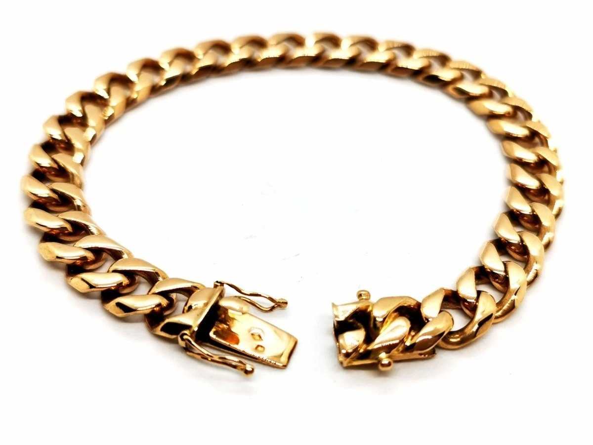 Bracelet Gourmette Imposant En Or Jaune 6 Bracelet Gourmette Imposant En Or Jaune – Image 6