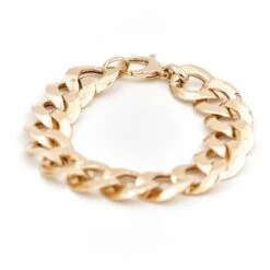 Bracelet Gourmette Imposante En Or Jaune -Castafiore Boutique bracelet gourmette imposante en or jaune 299318