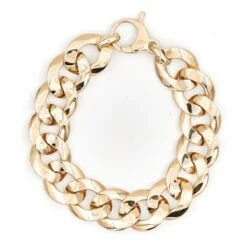 Bracelet Gourmette Imposante En Or Jaune -Castafiore Boutique bracelet gourmette imposante en or jaune 504884