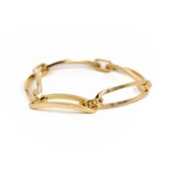 Bracelet Gourmette Maille Alternée En Or Jaune -Castafiore Boutique bracelet gourmette maille alternee en or jaune 256201