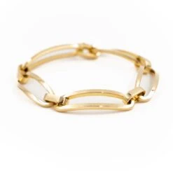 Bracelet Gourmette Maille Alternée En Or Jaune