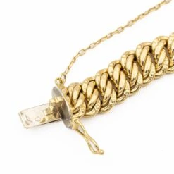Bracelet Gourmette Maille Américaine En Or Jaune -Castafiore Boutique bracelet gourmette maille americaine en or jaune 503076