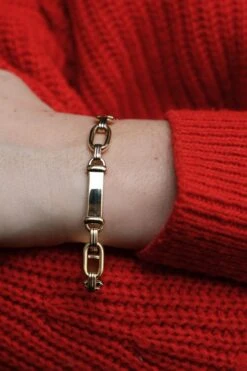 Bracelet Gourmette Maille Fantaisie, 3 Ors -Castafiore Boutique bracelet gourmette maille fantaisie 3 ors 582709