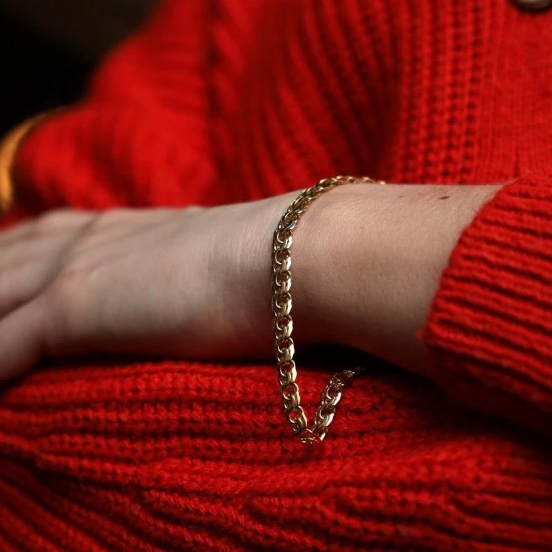 Bracelet Gourmette Maille Fantaisie En Or Jaune 2 Bracelet Gourmette Maille Fantaisie En Or Jaune – Image 2