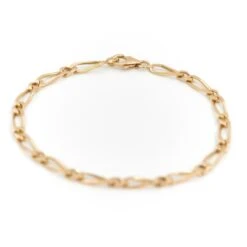 Bracelet Gourmette Maille Figaro En Or Jaune -Castafiore Boutique bracelet gourmette maille figaro en or jaune 391944