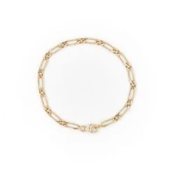 Bracelet Gourmette Maille Figaro En Or Jaune -Castafiore Boutique bracelet gourmette maille figaro en or jaune 749402