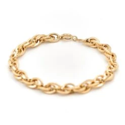 Bracelet Gourmette Maille Forçat En Or Jaune -Castafiore Boutique bracelet gourmette maille forcat en or jaune 595108