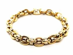 Bracelet Gourmette Ors Jaune Et Blanc -Castafiore Boutique bracelet gourmette ors jaune et blanc 780549