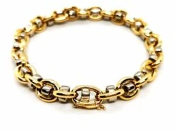 Bracelet Gourmette Ors Jaune Et Blanc -Castafiore Boutique bracelet gourmette ors jaune et blanc 869299