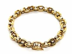 Bracelet Gourmette Ors Jaune Et Blanc -Castafiore Boutique bracelet gourmette ors jaune et blanc 949283