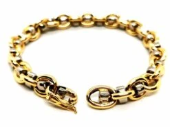 Bracelet Gourmette Ors Jaune Et Blanc -Castafiore Boutique bracelet gourmette ors jaune et blanc 979766