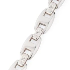 Bracelet Hermès Cassiopée Maillons En Argent Et Saphirs Blancs -Castafiore Boutique bracelet hermes cassiope maillons en argent saphirs blancs 1436167