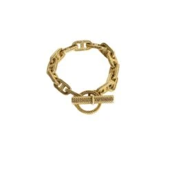 Bracelet Maille HERMÈS Par GEORGES LENFANT "Chaîne D'ancre" En Or Jaune -Castafiore Boutique bracelet hermes chaine dancre or jaune par georges lenfant 622598