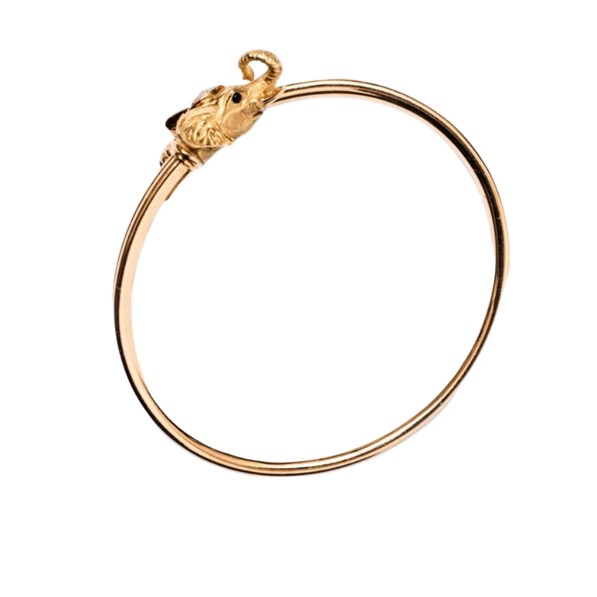 Bracelet JEAN ET PIERRE BELLIN Éléphant Double Jonc Ouvert En Or Jaune, Saphir, Onyx Et Diamants 1 Bracelet JEAN ET PIERRE BELLIN Éléphant Double Jonc Ouvert En Or Jaune, Saphir, Onyx Et Diamants