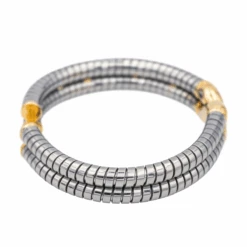 Bracelet Jonc BULGARI En Or Jaune Et Acier 11 Bracelet Jonc BULGARI En Or Jaune Et Acier -Castafiore Boutique bracelet jonc bulgari en or jaune et acier 868650
