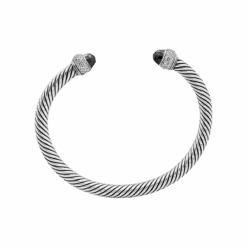 Miller Bracelet Jonc DAVID YURMAN "Cable Classic" En Argent, Hématites Et Diamants -Castafiore Boutique bracelet jonc david yurman cable classic en argent hematites et diamants 556407