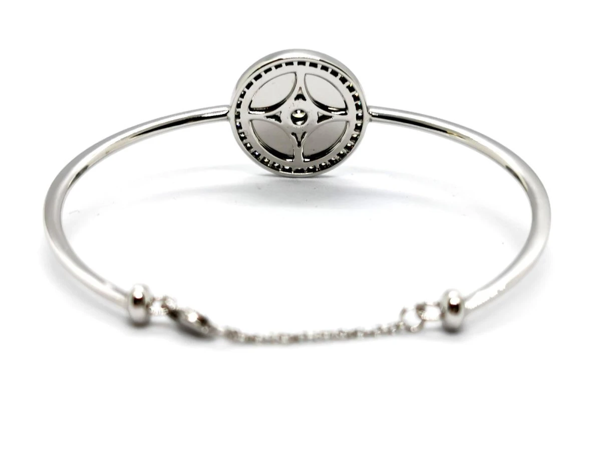 Bracelet Jonc En Or Blanc Et En Diamants 4 Bracelet Jonc En Or Blanc Et En Diamants – Image 4