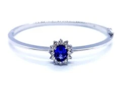Bracelet Jonc En Or Blanc Et Tanzanite -Castafiore Boutique bracelet jonc en or blanc et tanzanite 356371