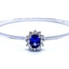 Bracelet Jonc En Or Blanc Et Tanzanite