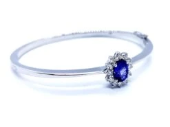 Bracelet Jonc En Or Blanc Et Tanzanite -Castafiore Boutique bracelet jonc en or blanc et tanzanite 914873