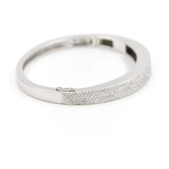 Bracelet Jonc En Or Blanc Pavé Iamant -Castafiore Boutique bracelet jonc en or blanc pave iamant 279374