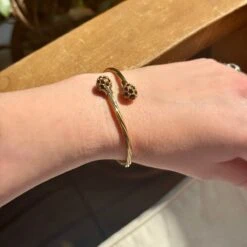 Bracelet Jonc En Or Jaune Et Grenats -Castafiore Boutique bracelet jonc en or jaune et grenats 125623