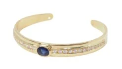 Bracelet Jonc En Or Jaune, Saphir Et Diamants -Castafiore Boutique bracelet jonc en or jaune saphir et diamants 254655