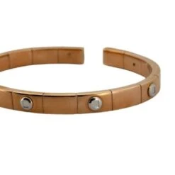 Bracelet Jonc En Or Rose Et Blanc -Castafiore Boutique bracelet jonc en or rose et blanc 993974