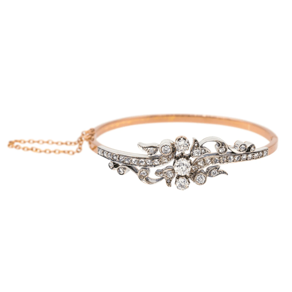 Bracelet Jonc En Or Rose Et Diamants 3 Bracelet Jonc En Or Rose Et Diamants – Image 3