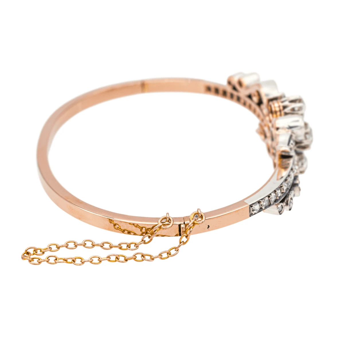 Bracelet Jonc En Or Rose Et Diamants 4 Bracelet Jonc En Or Rose Et Diamants – Image 4