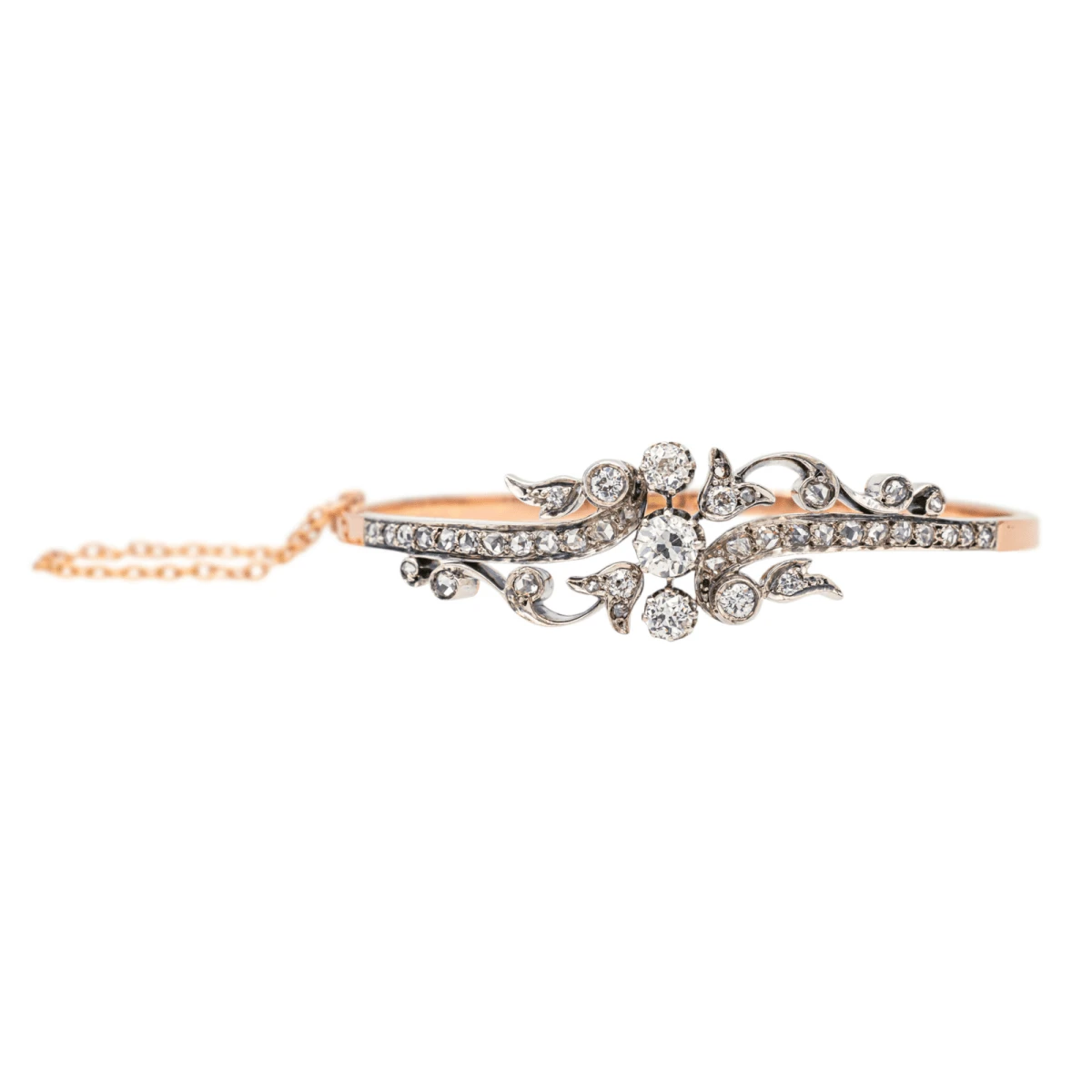 Bracelet Jonc En Or Rose Et Diamants 1 Bracelet Jonc En Or Rose Et Diamants