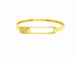 Bracelet Jonc épingle En Or Jaune Et Diamant -Castafiore Boutique bracelet jonc epingle en or jaune et diamant 879403